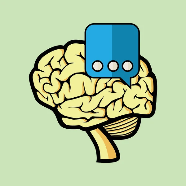 Ilustração Cérebro Humano Desenhada Mão — Vetor de Stock