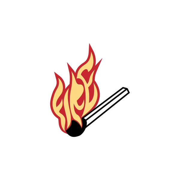 Vector Illustration Burning Fire Icon — Stock Vector