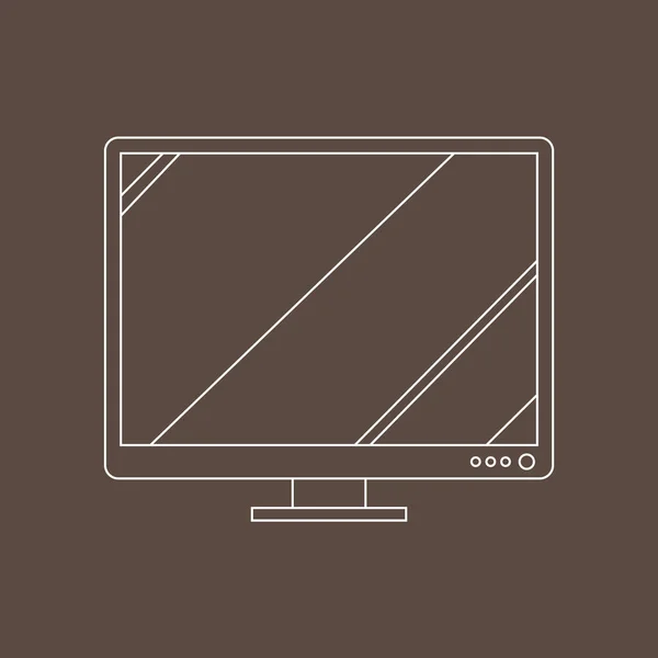 Icono Computadora Ilustración Vectorial — Vector de stock