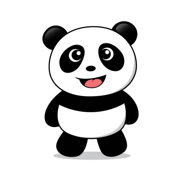 Niedlichen Panda Isoliert Auf Weißem Hintergrund — Stockvektor