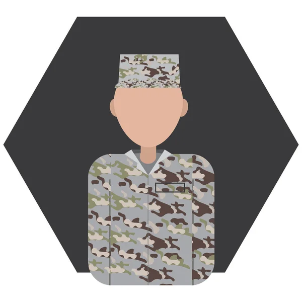 Vektor Illustration Man Militär Uniform — Stock vektor