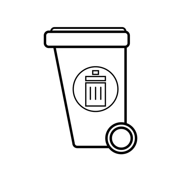 Basura Bin Icono Vector Ilustración — Vector de stock