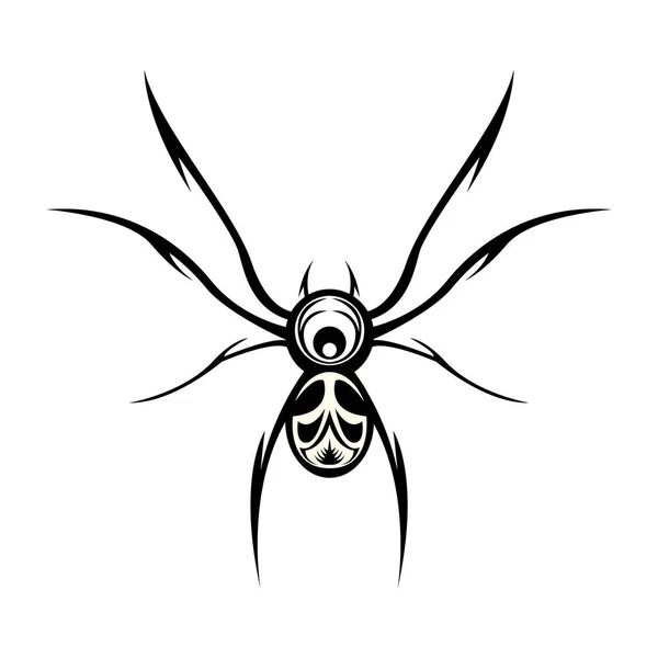 Διάνυσμα Μαύρη Αράχνη Απομονωμένη Λευκό Φόντο — Διανυσματικό Αρχείο