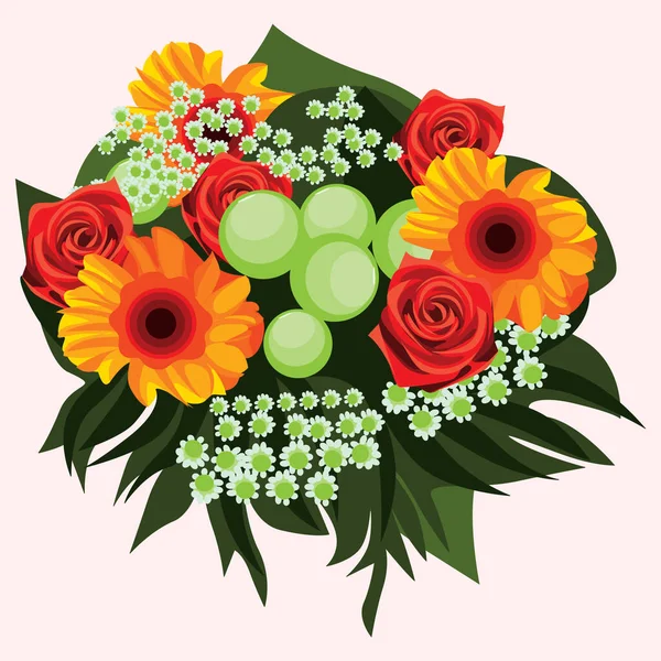 花のシンプルなカラーベクトルイラスト — ストックベクタ