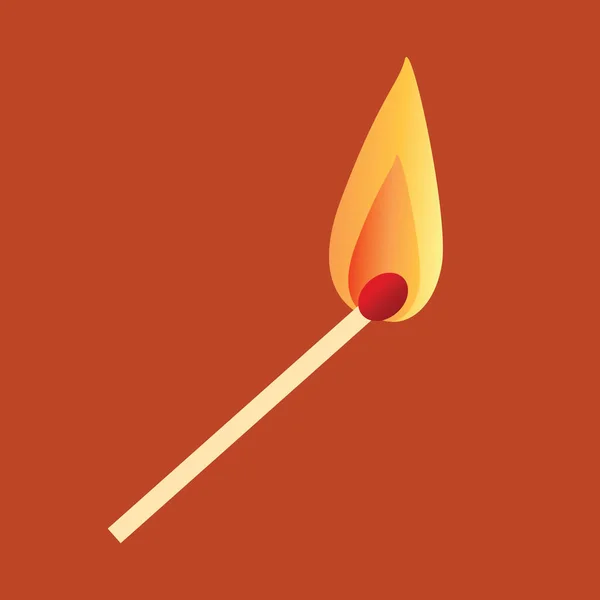 Ikona Vektorové Oheň Červeném Pozadí — Stockový vektor