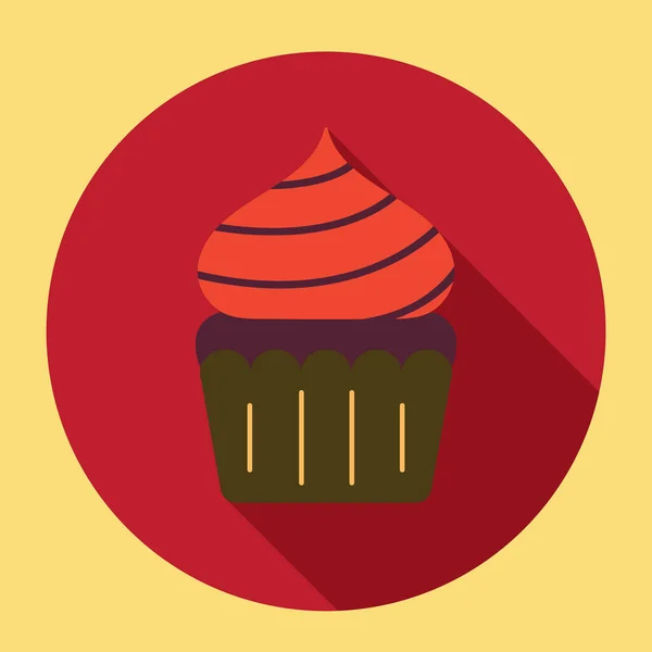 Diseño Cupcake Sobre Fondo Rojo Ilustración Vectorial — Vector de stock