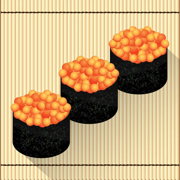 Sushi Com Salmão Caviar —  Vetores de Stock