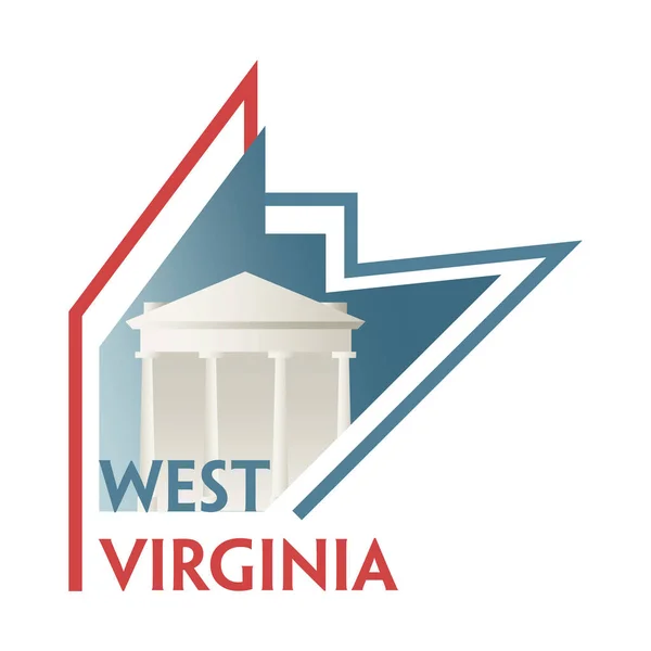 Nyugat Virginia Állam Kórokozó Átvivő Ábrázolása — Stock Vector