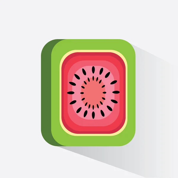 Illustration Vectorielle Icône Fruit Kiwi — Image vectorielle