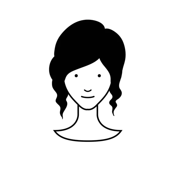 Женщина Аватар Иконка Векторной Иллюстрации Дизайн — стоковый вектор