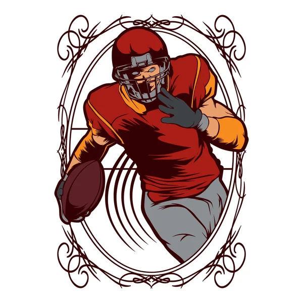 Ilustração Vetorial Jogador Rugby — Vetor de Stock