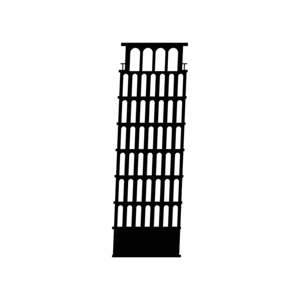 Turm Ikone Schwarzen Monochromen Stil Isoliert Auf Weißem Hintergrund Religion — Stockvektor