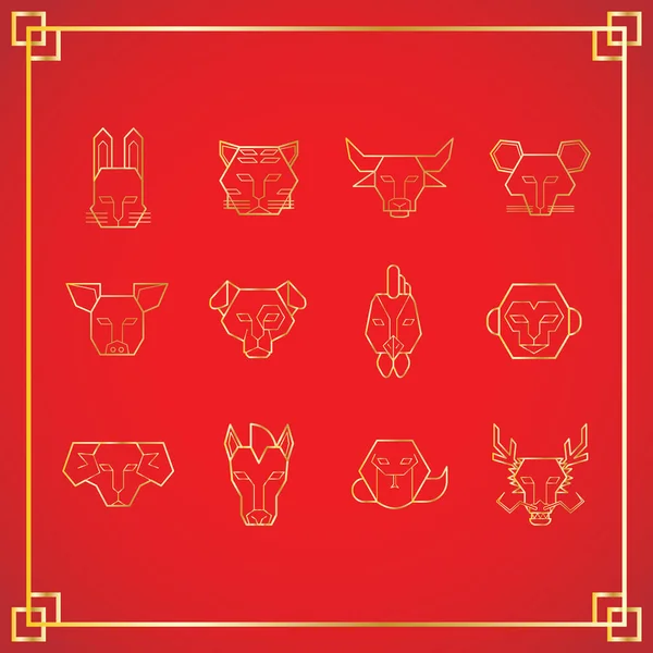 Segno Zodiacale Cinese Vettore — Vettoriale Stock