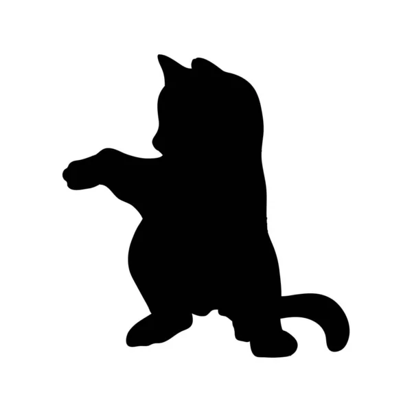 猫の黒いシルエット — ストックベクタ