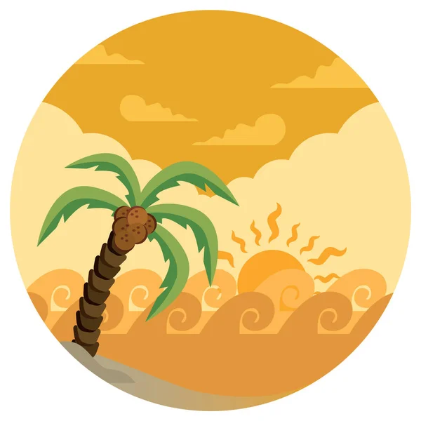 Διανυσματική Απεικόνιση Της Θερμότητας Στην Έρημο Παλάμη — Διανυσματικό Αρχείο