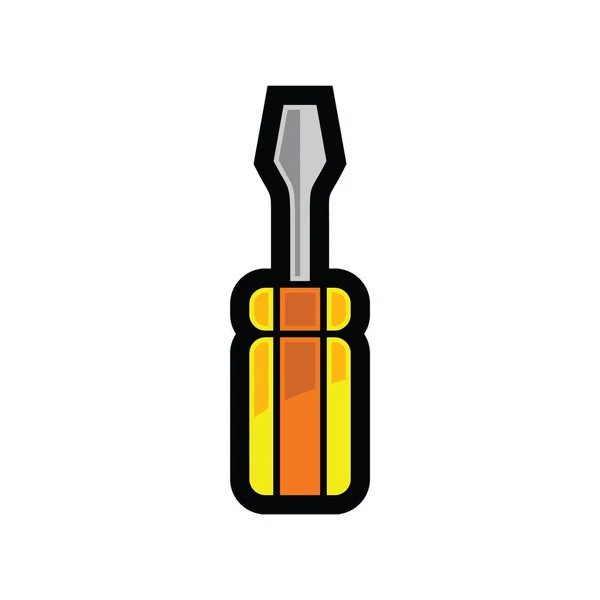 Screwdriver Icon Flat Style Isolated White Background Vector Illustration — Stock Vector