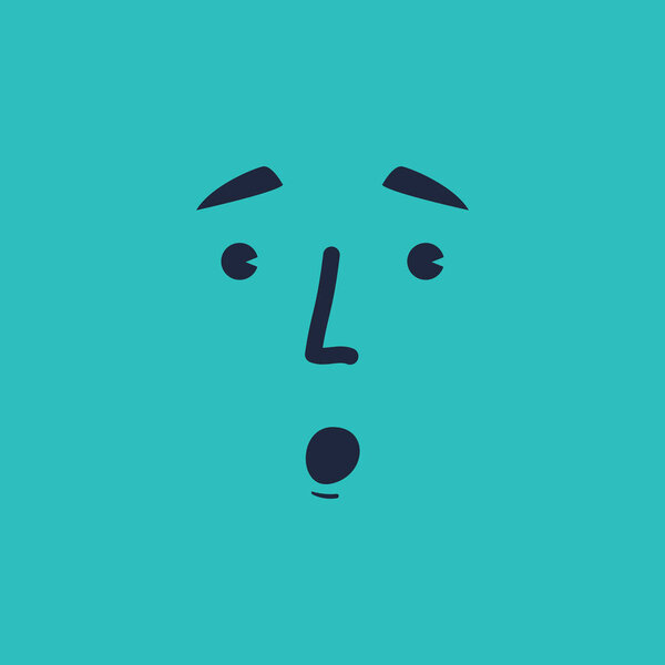 vector illustration of a face of a sad expression