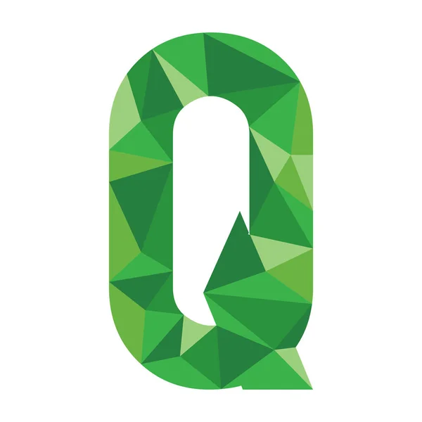 Letter Green Polygonal Font — Stock Vector