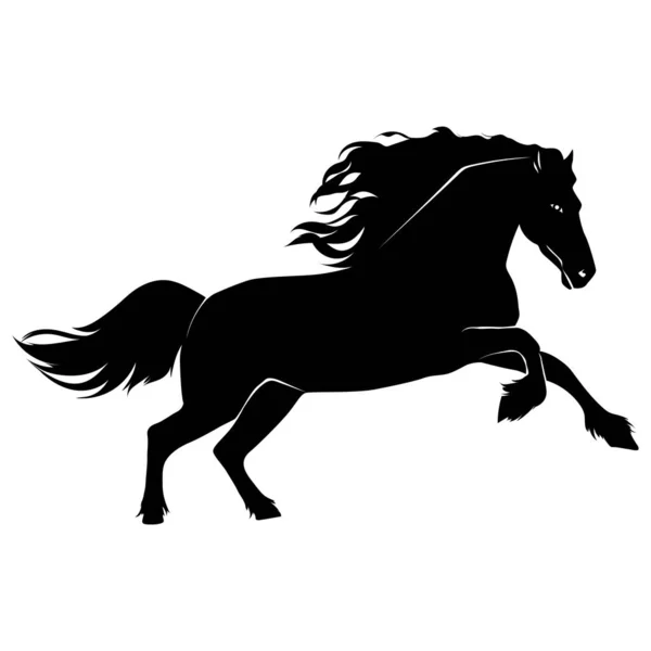 白い背景に孤立した馬のシルエット — ストックベクタ