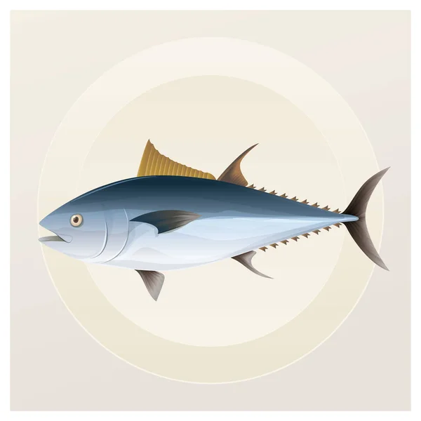Fish Tuna Icon Blue Background — Stock Vector