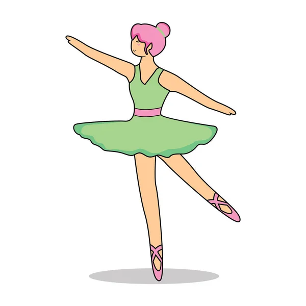 Vector Illustration Ballerina Tutu — Stock Vector