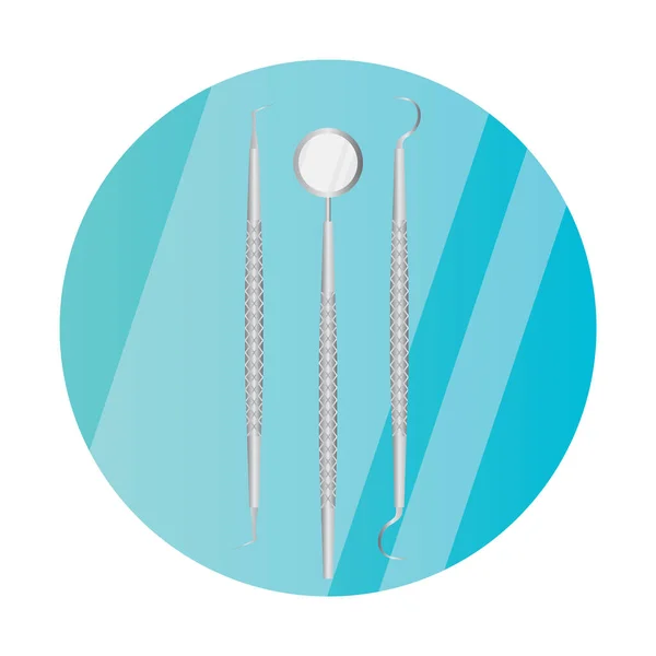 Icône Des Instruments Dentaires Style Plat Isolé Sur Fond Blanc — Image vectorielle
