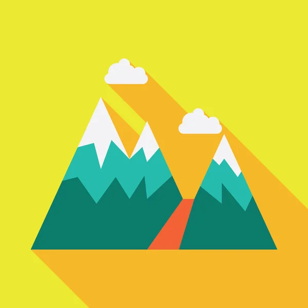 Paysage Montagnes Avec Icône Design Illustration Vectorielle Eps Graphique — Image vectorielle