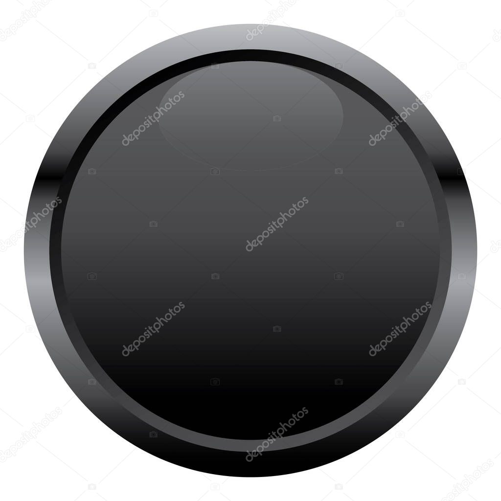 black button with reflection