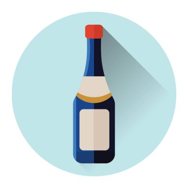 Bira şişesi düz vektör simgesi