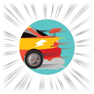 Yarış, ulaşım, vektör illüstrasyonu 