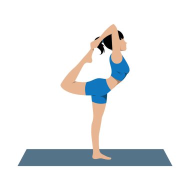 Yoga yapan kız renk vektörü çizimi yapıyor