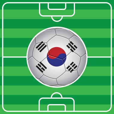 Bayrağı olan bir futbol topunun vektör çizimi 