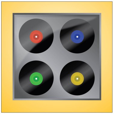 Ses hoparlörlü vinil plağın vektör çizimi