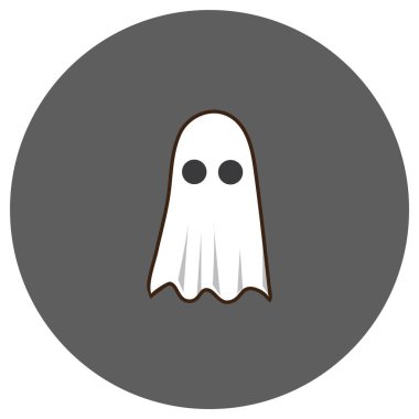 hayalet düz simge, vektör illüstrasyonu