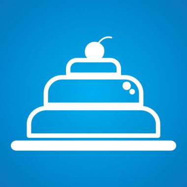 Metro kullanıcı arayüzü tarzında pasta simgesi. Kafe yemek vektör illüstrasyonu