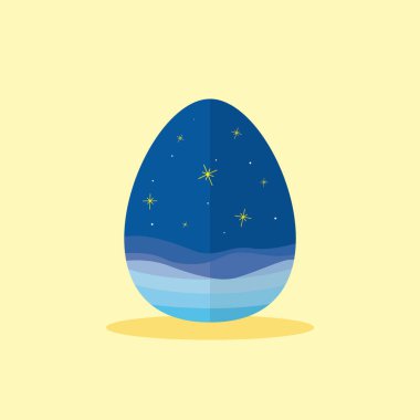 Mavi gökyüzü olan paskalya yumurtası