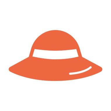 İzole edilmiş tek bir kadın şapka simgesinin vektör çizimi