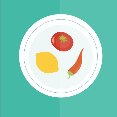 Yemek ve mutfağın vektör çizimi