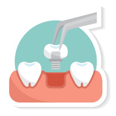 Diş düzlüğü simgesi, vektör illüstrasyonu