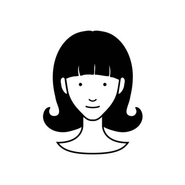 Kadın yüz ikon vektör illüstrasyon grafik tasarımı