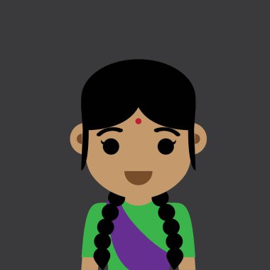 kadın avatar karakter vektör illüstrasyon tasarımı