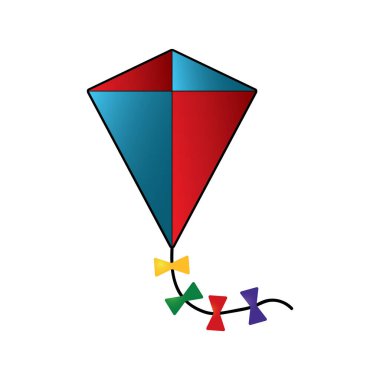 Beyaz arkaplanda izole edilmiş izometrik 3d biçiminde uçurtma simgesi