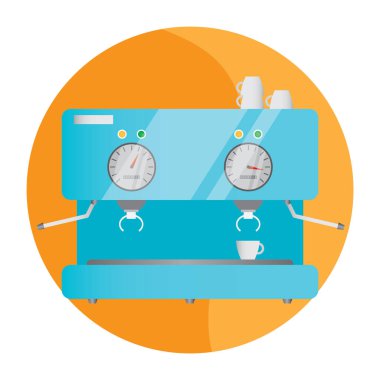 Masada mutfak pulları ve beyaz arkaplanda saat vektör çizimi