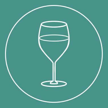 Şarap cam çizgisi simgesi