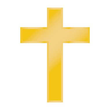 Beyaz arkaplanda altın haç