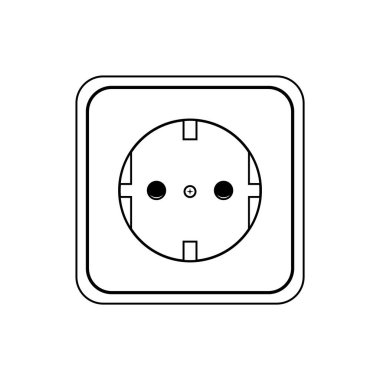 Elektrik soketi simgesi. vektör illüstrasyonu