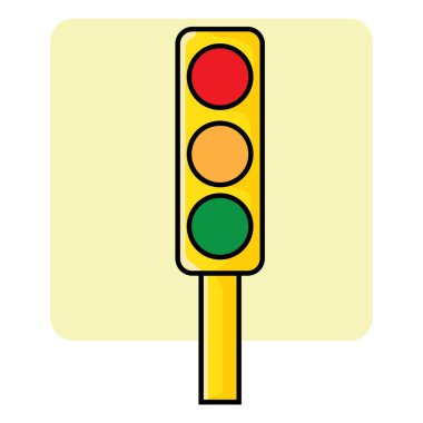 Beyaz arkaplanda trafik ışığı simgesi