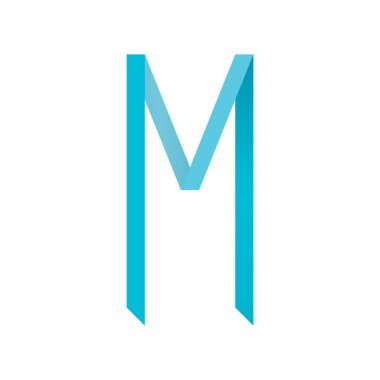 M harfi logo simgesi vektör illüstrasyonu