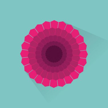 Çiçeğin renkli vektör çizimi