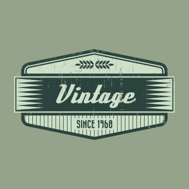 Metin ve vektör illüstrasyonlu vintage stil etiketi
